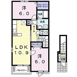 オーガスタ2 2LDKの間取図画像