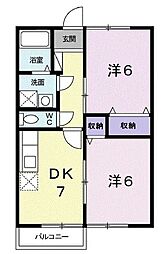 フィオーレ・A 2DKの間取図画像