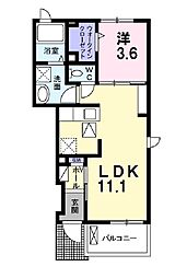 ラポームメゾン1 1LDKの間取図画像