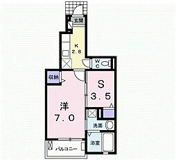 クレア 1SKの間取図画像