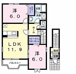 グランドソレーユ2 2LDKの間取図画像