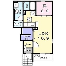 ルッコラ2 1LDKの間取図画像