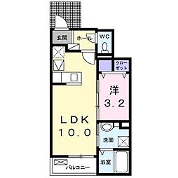 マイグラン旭 1LDKの間取図画像