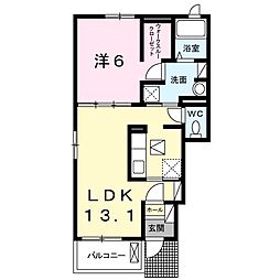 セイバリー　VI 1階1LDKの間取り