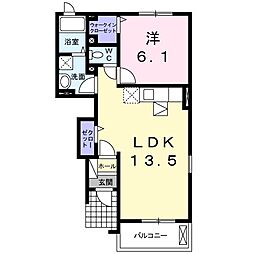 サニーガーデンC 1LDKの間取図画像