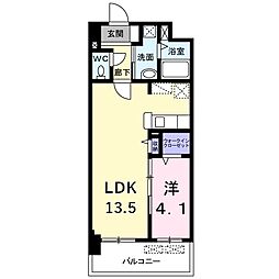 ルルス・ドール 1LDKの間取図画像