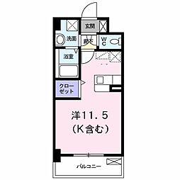 ネクスピア箱崎 ワンルームの間取図画像