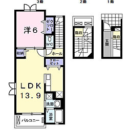 ムーンガーデン樹来 1LDKの間取図画像