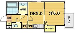 京阪本線 伏見桃山駅 徒歩2分の賃貸マンション 1階1DKの間取り