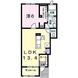 J&Eサウスクレメント1 1LDKの間取図画像