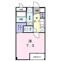 リバーサイドメゾン荒牧 1Kの間取図画像