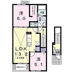 クレセントコート 2LDKの間取図画像
