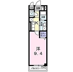 セレノ武庫川 1Kの間取図画像