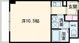 IPSX EAST 10階ワンルームの間取り