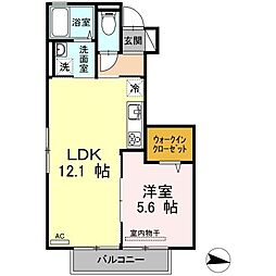 リッチカトレア 1LDKの間取図画像