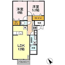 ルグラン古館 2LDKの間取図画像