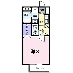 サンスポットエムズ 1Kの間取図画像