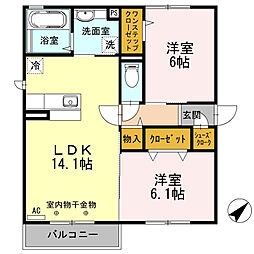 ブランシェールB 2LDKの間取図画像