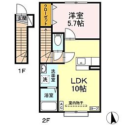 ルグラン桂木 1LDKの間取図画像
