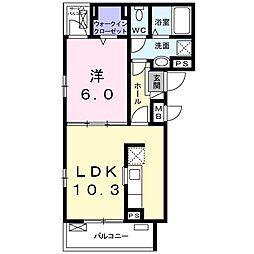 ヴィラたんぽぽ 1LDKの間取図画像