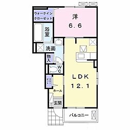 CLEMENT樹3 1LDKの間取図画像