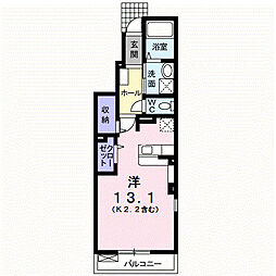 エテルノフィオーレA ワンルームの間取図画像
