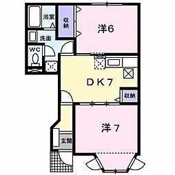 サンパティーク 2DKの間取図画像