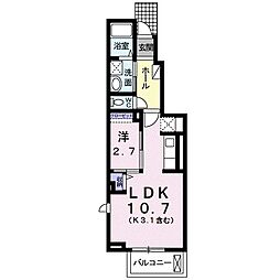 サウスフォアフロント1 1LDKの間取図画像
