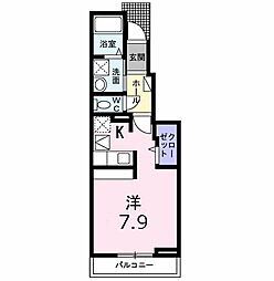 シェノン 1Kの間取図画像