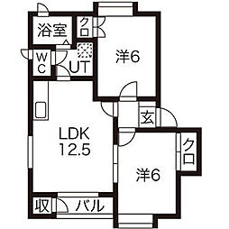 FIELD2 2LDKの間取図画像