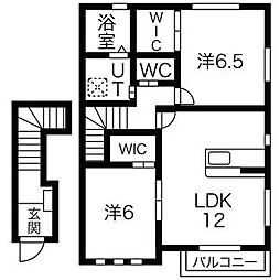ウィローズB 2LDKの間取図画像