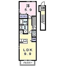 グランツエクセレント 1LDKの間取図画像