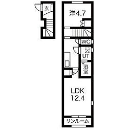 シュッドポミエ 1LDKの間取図画像