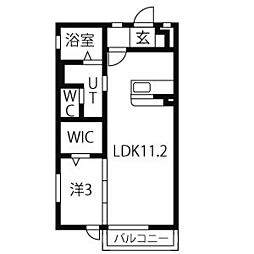 ゼフィール小人町A 1LDKの間取図画像