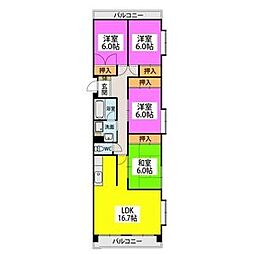 エサキ南ビル 4LDKの間取図画像