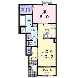 ＬＵＴＡＮ　I 1階1LDKの間取り