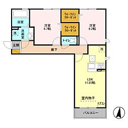 Droomサクラ.G 2LDKの間取図画像