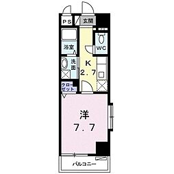 シティライフプラシード 1Kの間取図画像