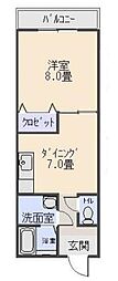 石井ビル 1DKの間取図画像