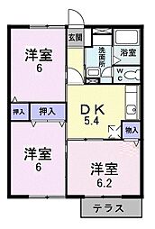 グリーンヒル末廣 3DKの間取図画像