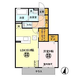 グラシアス 1LDKの間取図画像
