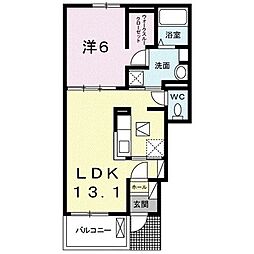 カトレアスウィート 1LDKの間取図画像