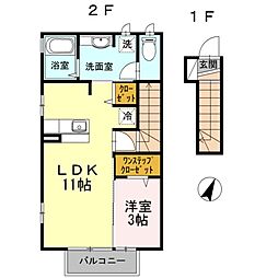ファミユ中山 1LDKの間取図画像