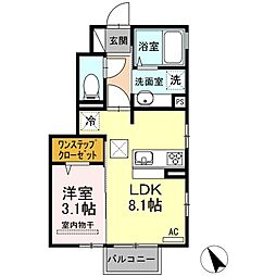 シャルマンハイツ 1LDKの間取図画像