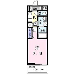 ヴィラ・プレッソ 1Kの間取図画像