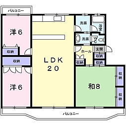 エスポワール21 2階3LDKの間取り