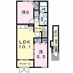 グランフェリシア1 2LDKの間取図画像