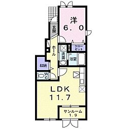メゾンドユタイ 1LDKの間取図画像