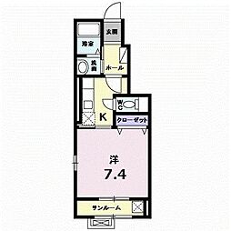 チェスタ30 1Kの間取図画像