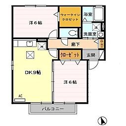 エアフォルク 2DKの間取図画像